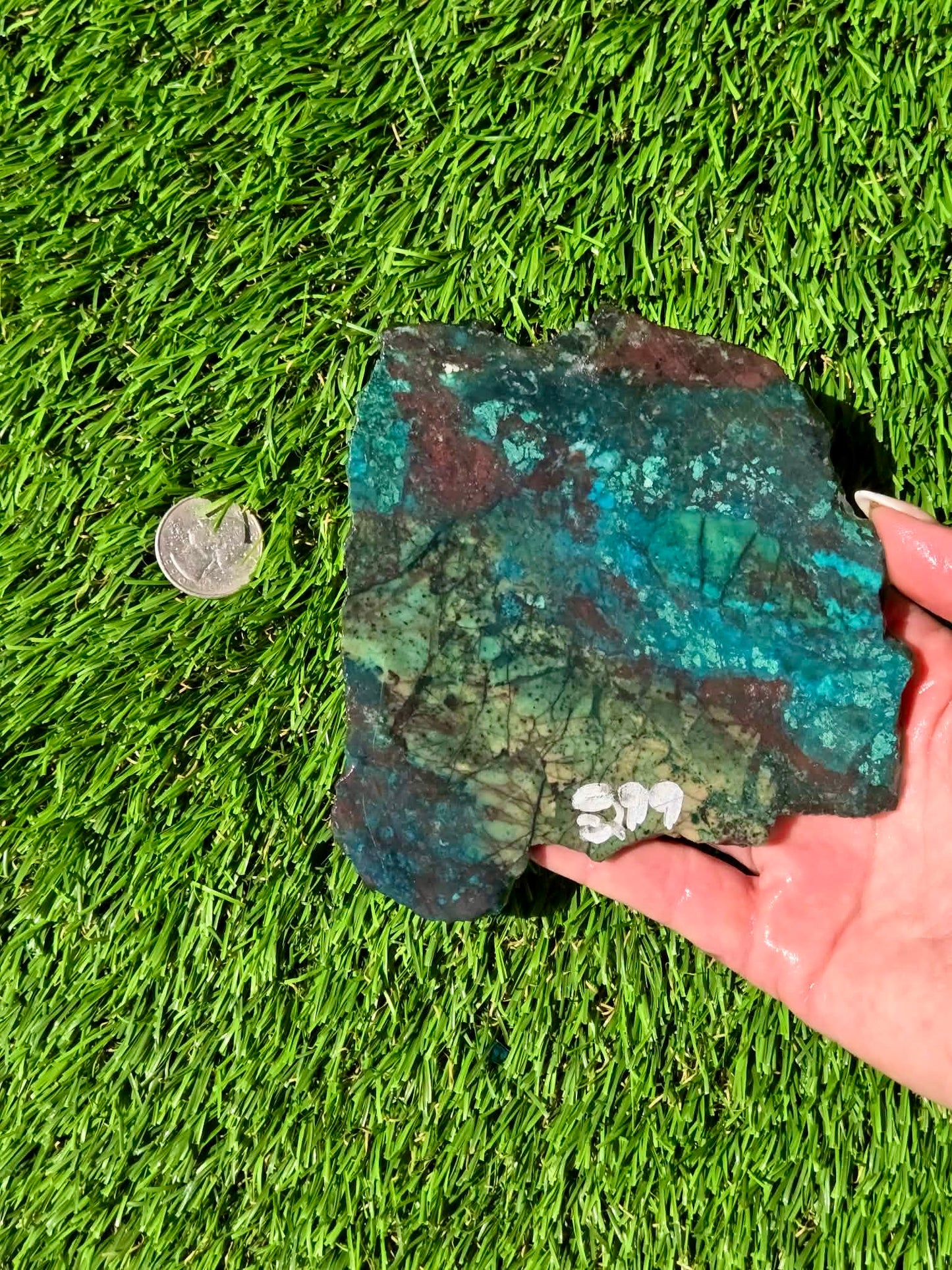 Inspiration Mine Chrysocolla, Malachite & Silica Slabs T896–900
