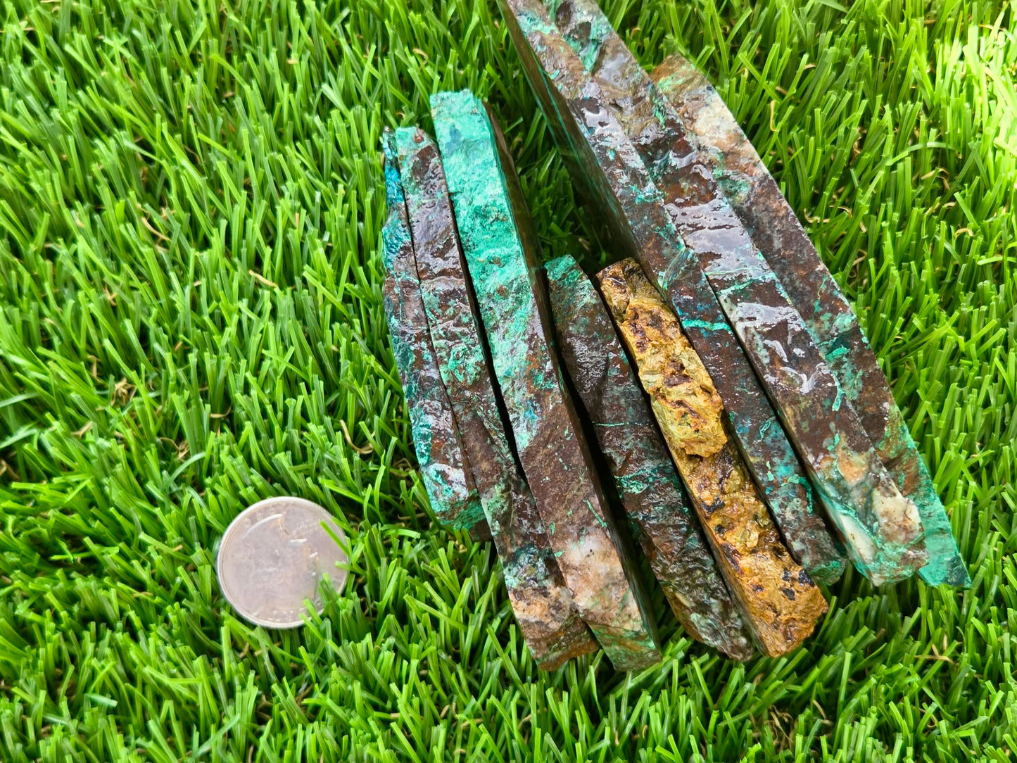 Globe Chrysocolla Spiderweb Slabs R871–878