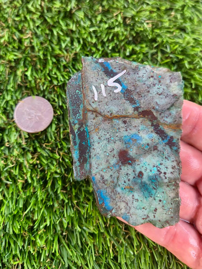 Shattuckite with Azurite & Malachite Slabs B113-119