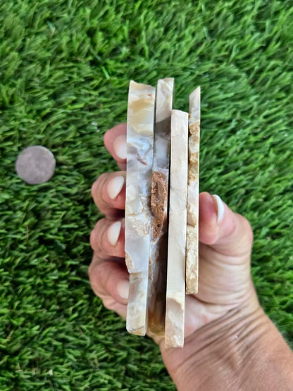 Brecciated Chalcedony Agate – Peach/Pastel Slabs L563-566