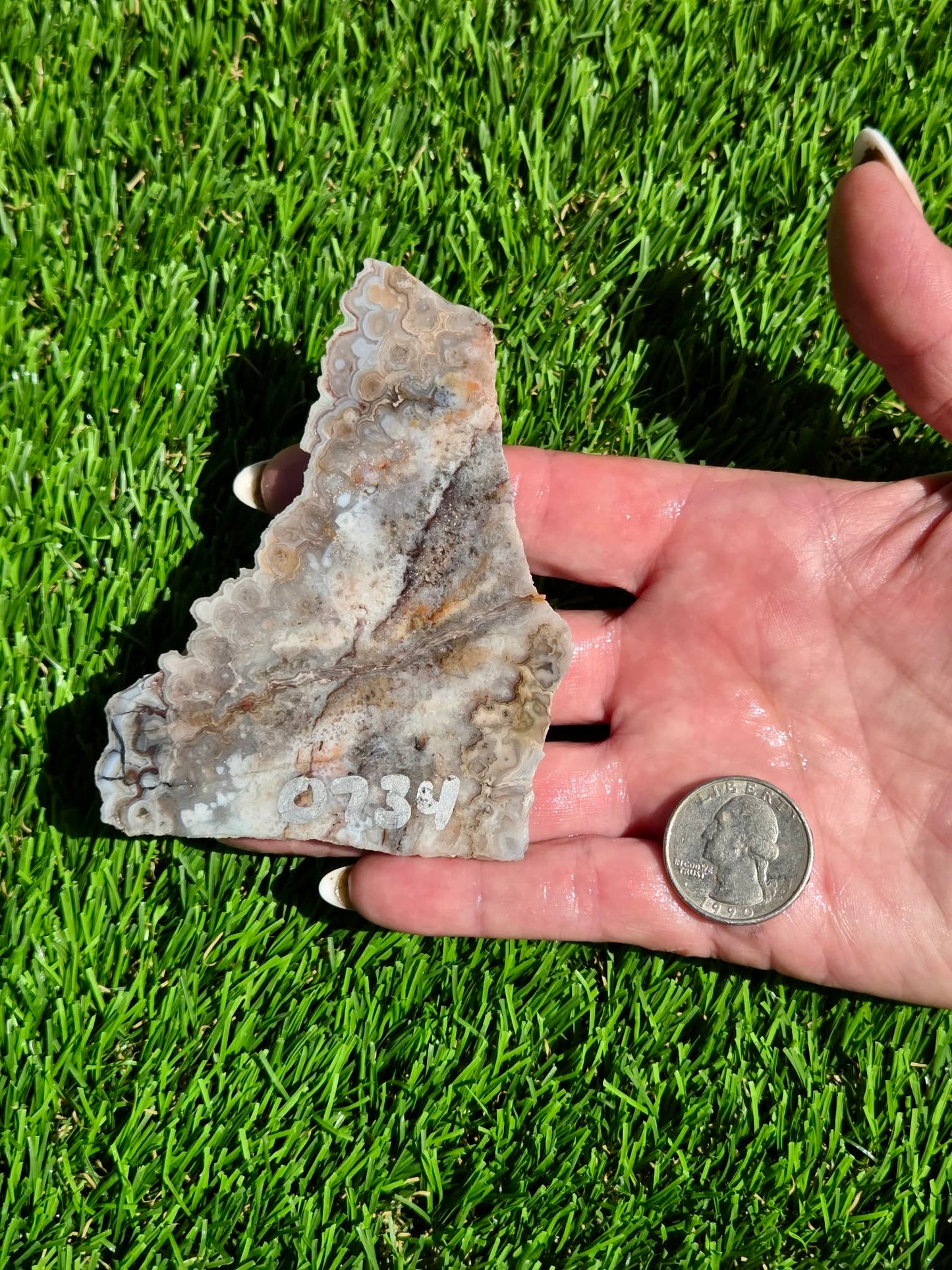 Crazy Lace Agate with Crystal Pockets Slabs O731–735