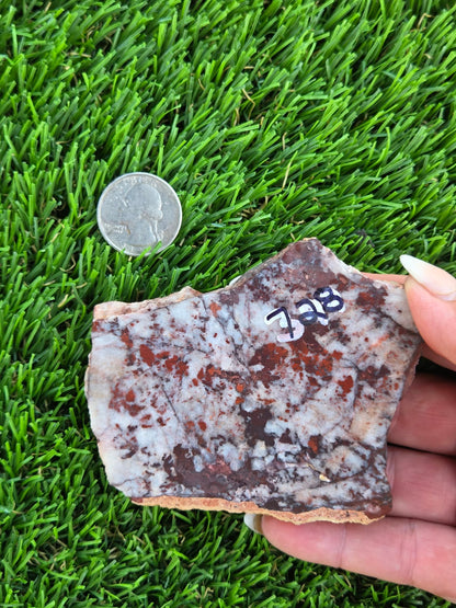 Brecciated Red Jasper with Quartz Slabs O727–730