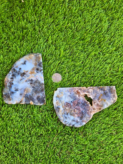 Moss Agate with Dendritic Inclusions Slabs Q799–800