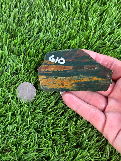 Green Jasper with Tiger Stripes Slabs M605-611