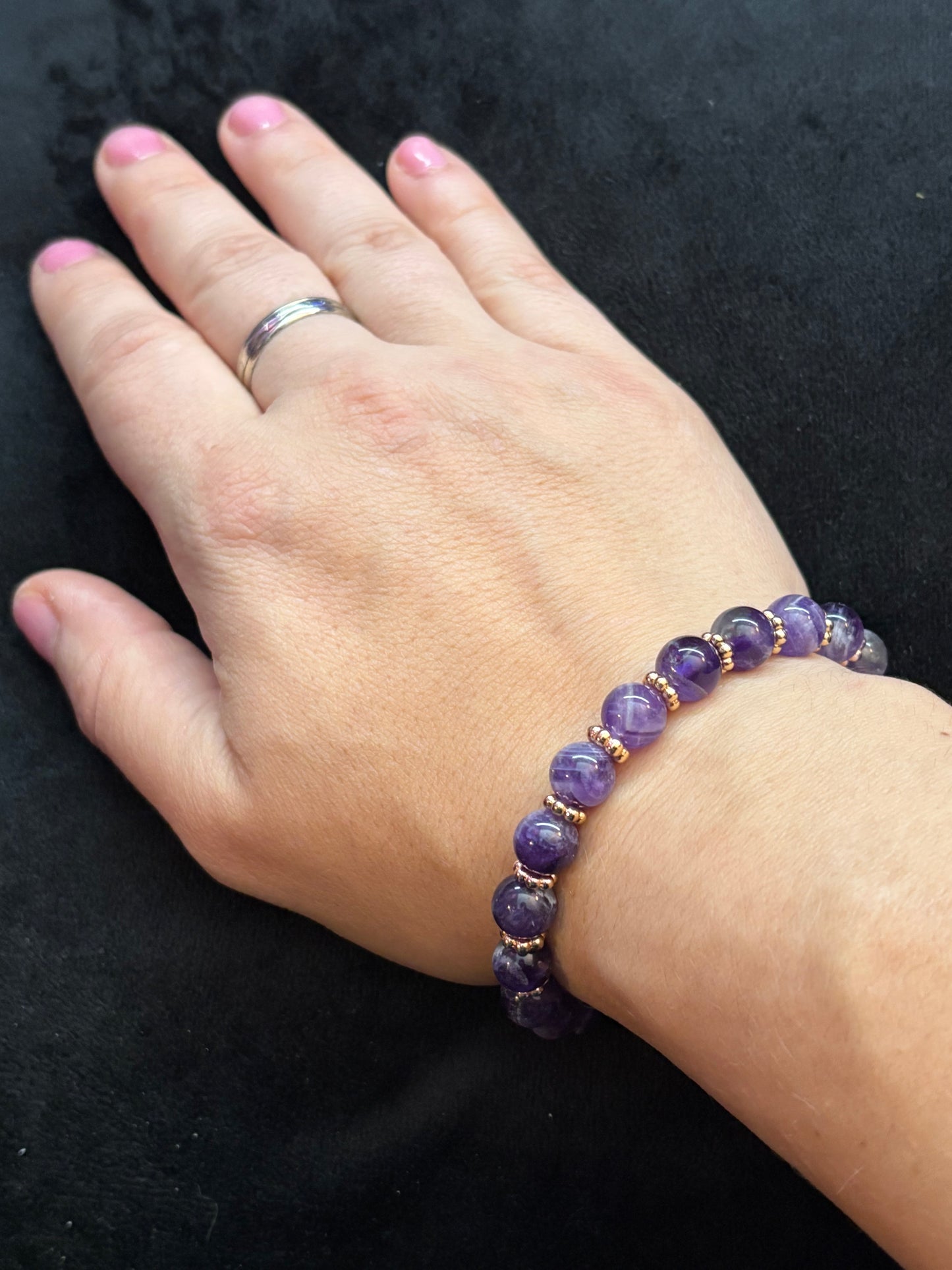 Chevron Amethyst Bracelet