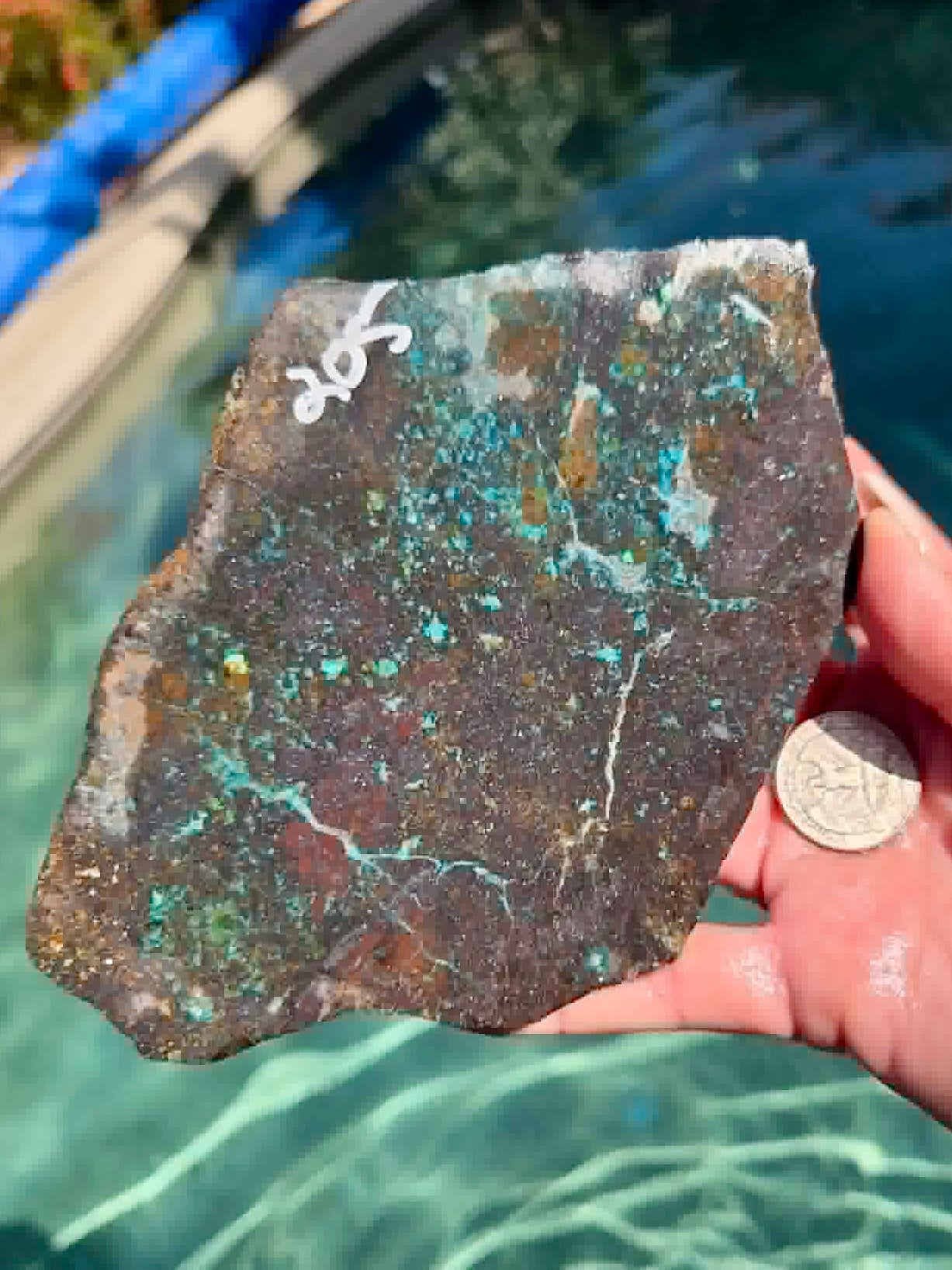 Galena Chrysocolla Rough Slab 205-207