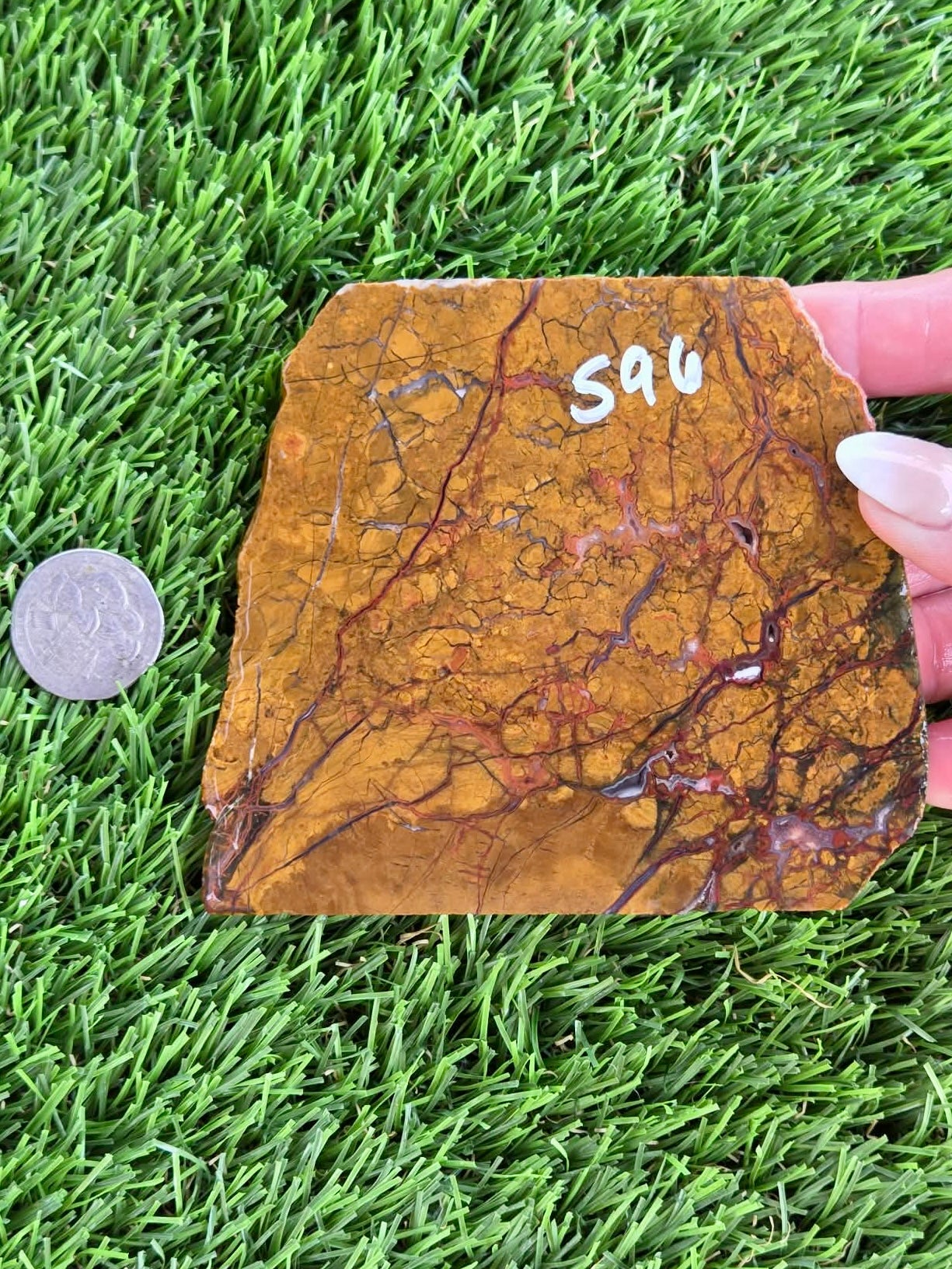 Golden Brecciated Jasper with Agate Veins M596-598