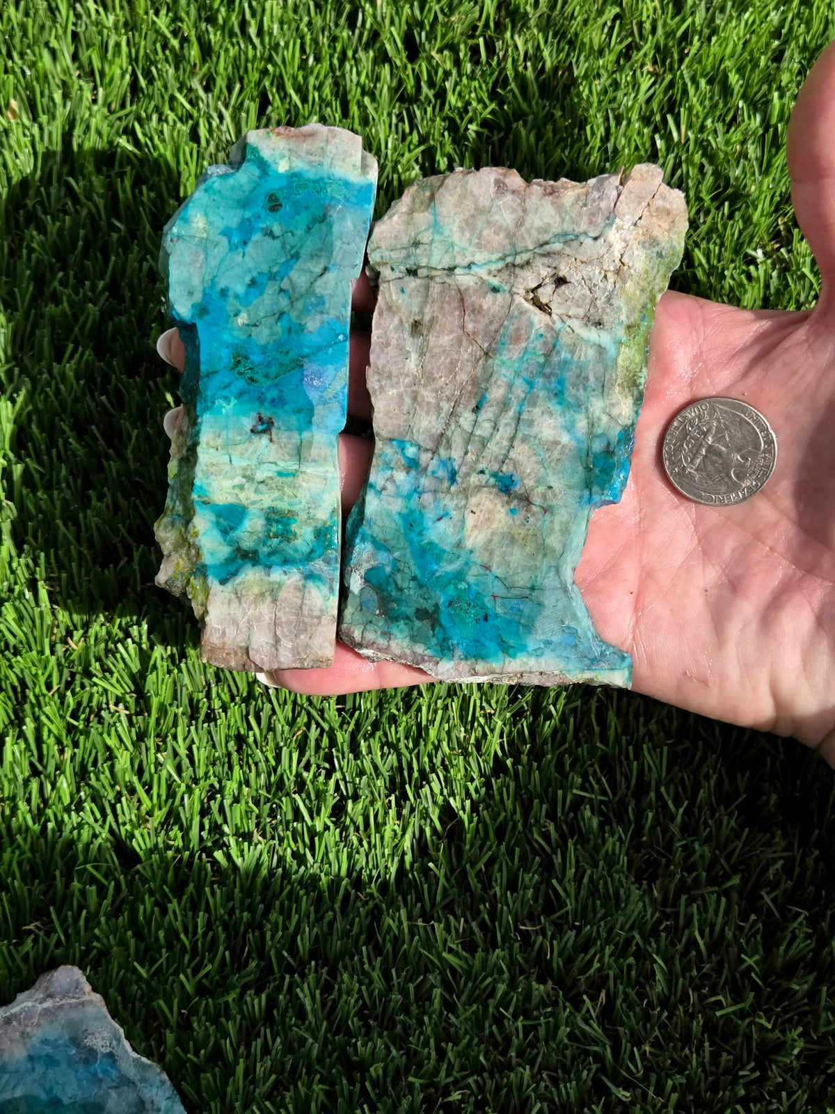 Chrysocolla, Limonite & Tenorite Slabs V975–978