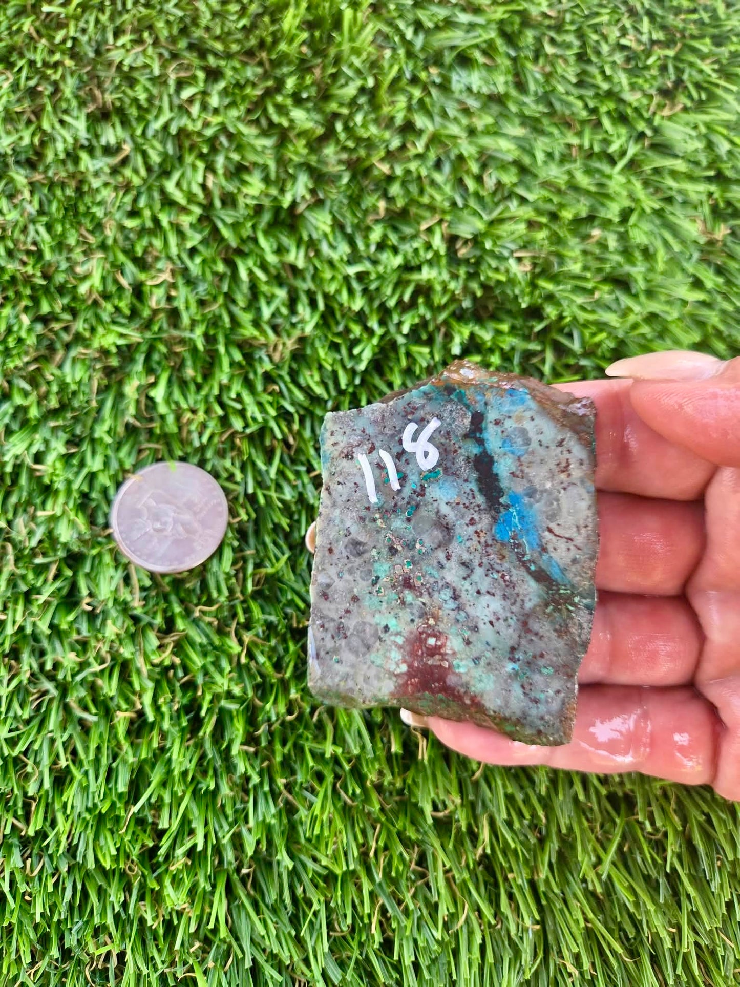 Shattuckite with Azurite & Malachite Slabs B113-119