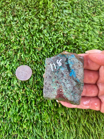 Shattuckite with Azurite & Malachite Slabs B113-119