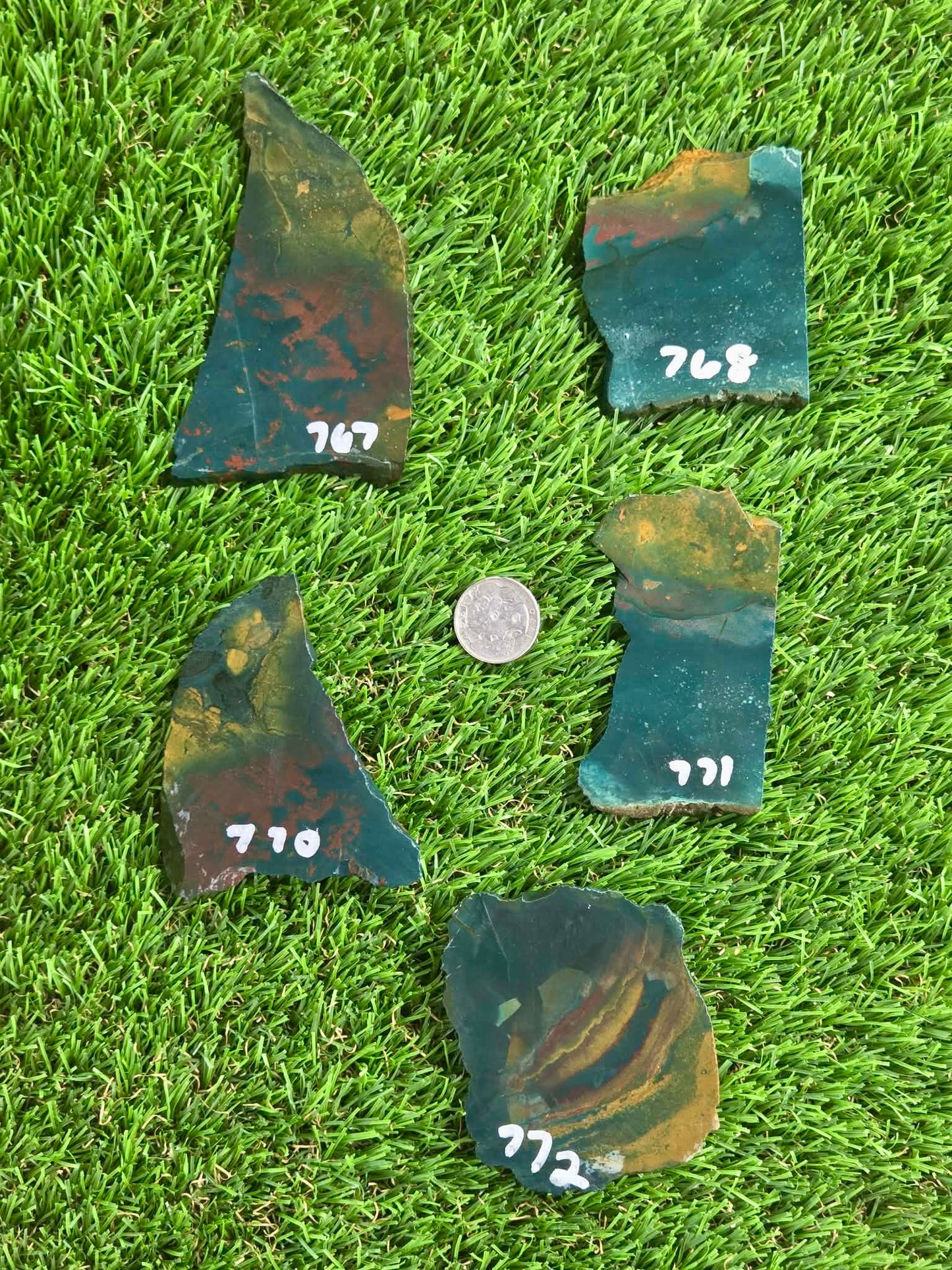 Indonesian Bloodstone Jasper Slabs O767–772