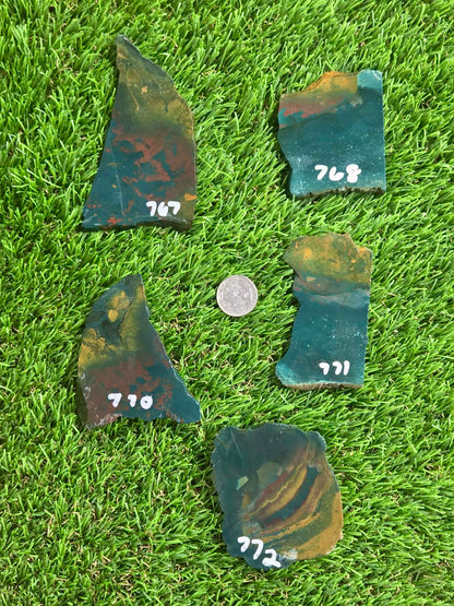 Indonesian Bloodstone Jasper Slabs O767–772