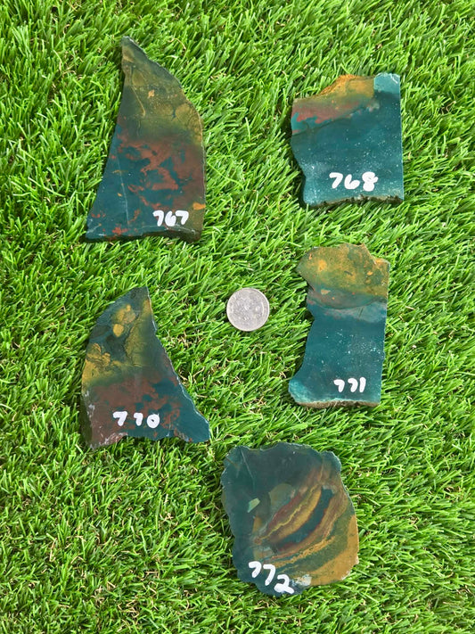 Indonesian Bloodstone Jasper Slabs P767–772