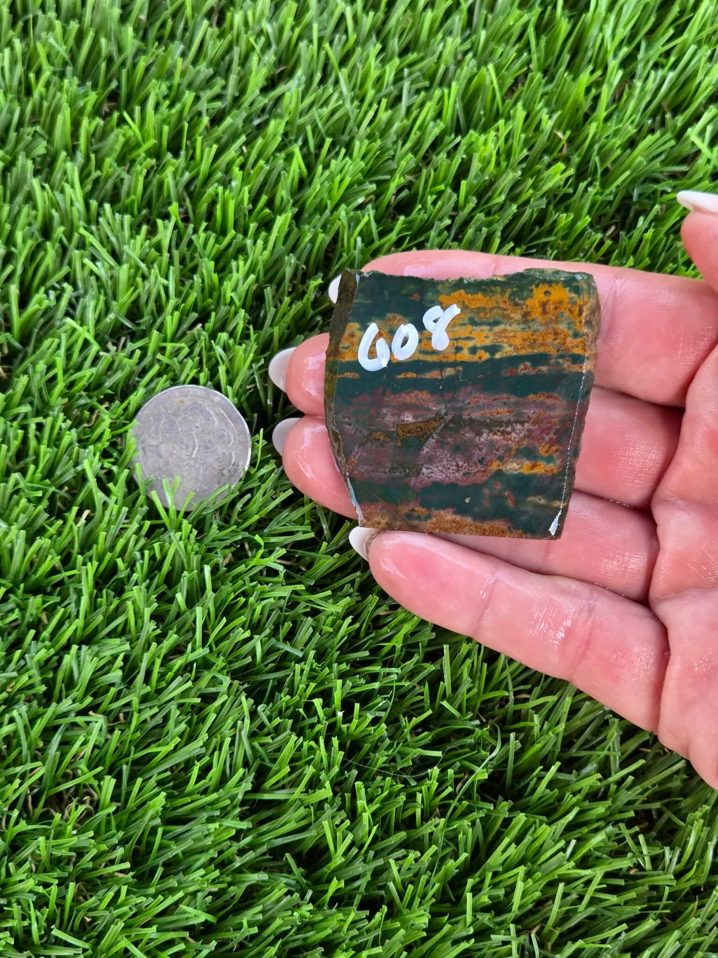 Green Jasper with Tiger Stripes Slabs M605-611