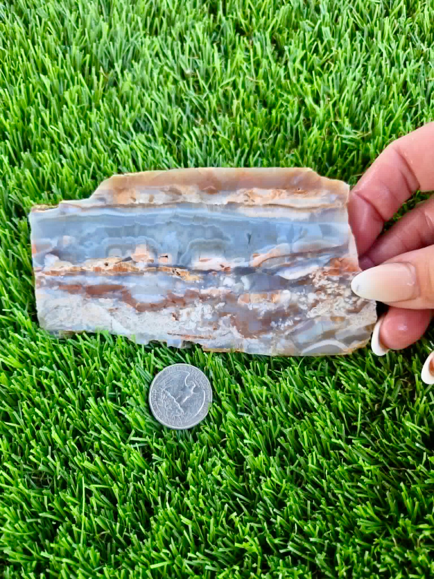 Rare Purple & Peach Burro Creek Agate Slabs F293-296