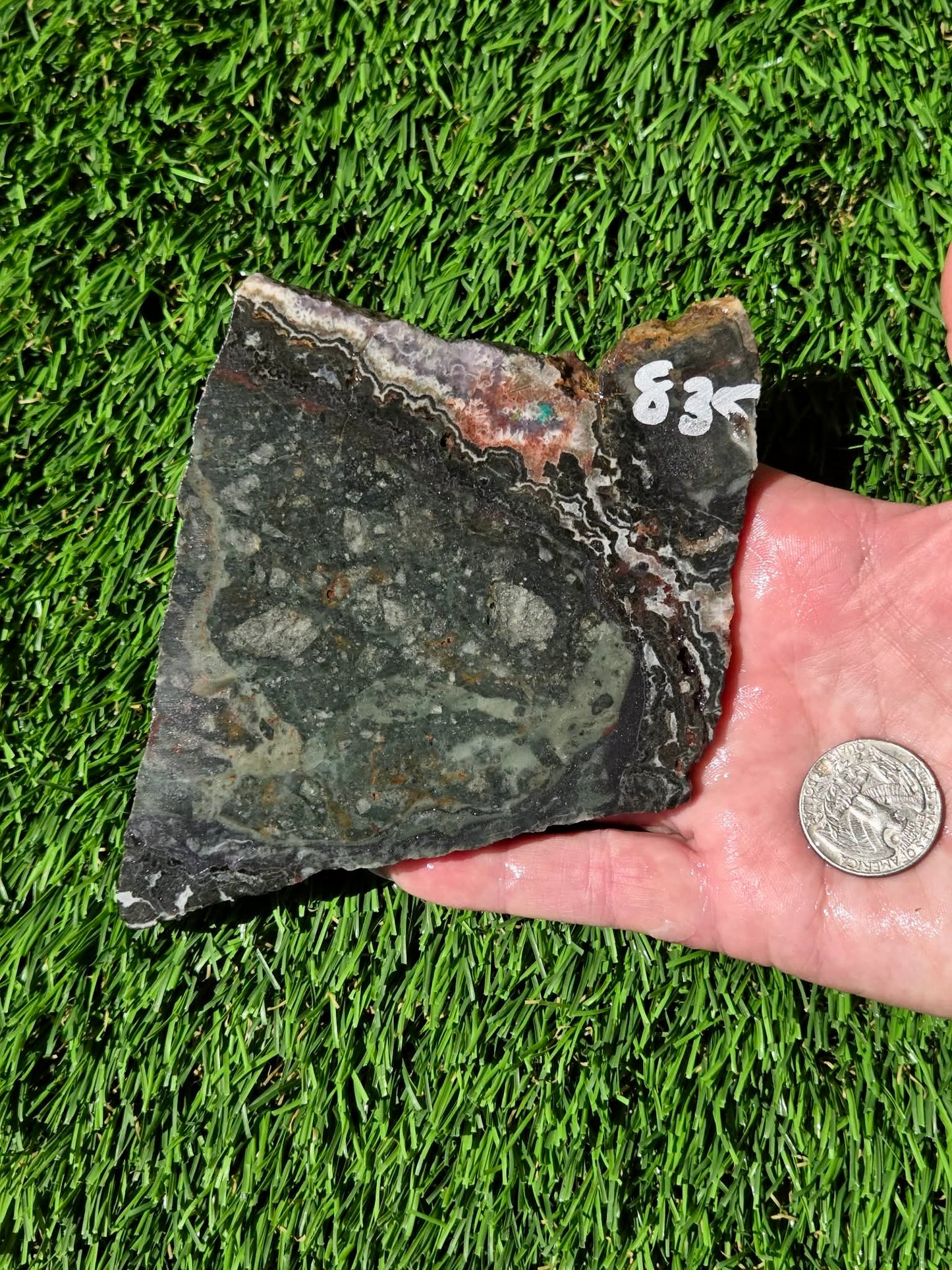 Brecciated Green Jasper Slabs R835–837