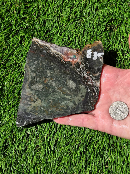 Brecciated Green Jasper Slabs R835–837