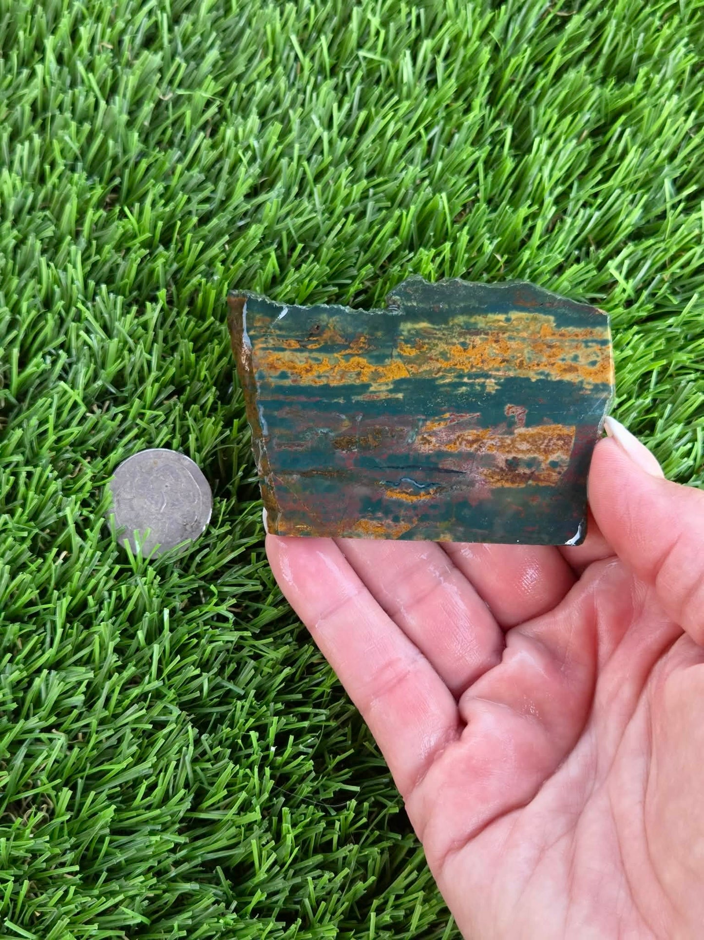 Green Jasper with Tiger Stripes Slabs M605-611