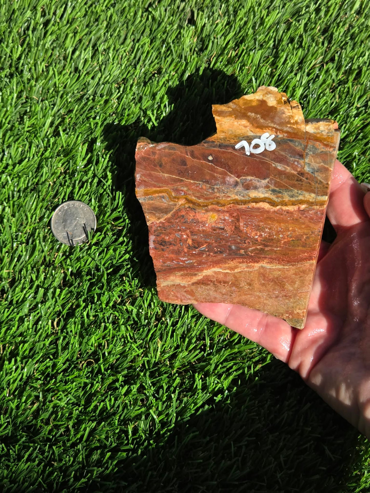 Arizona Banded Jasper with Quartz Slabs O708–709