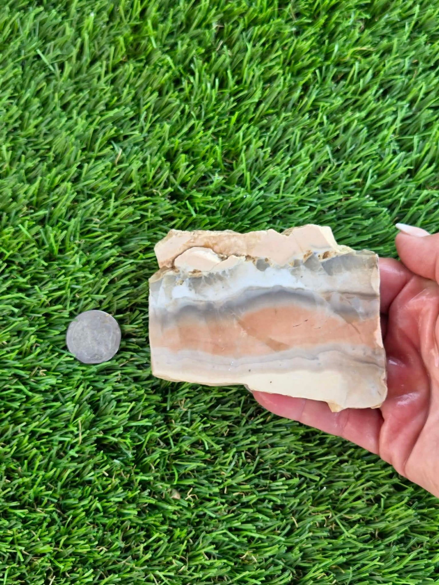 Brecciated Chalcedony Agate – Peach/Pastel Slabs L563-566