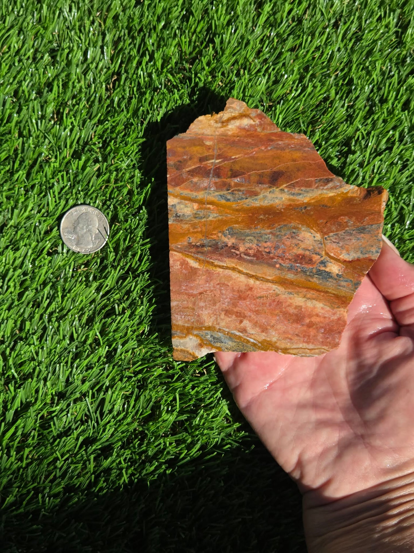 Banded Arizona Jasper with Quartz Veins Slabs O704–707