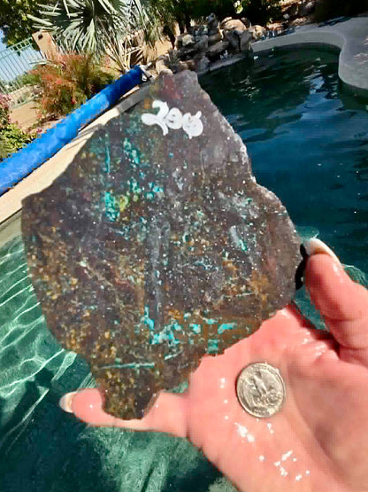 Galena Chrysocolla Rough Slab 197-200
