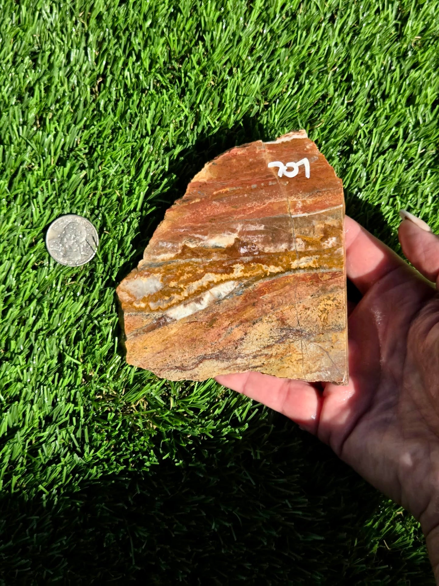 Banded Arizona Jasper with Quartz Veins Slabs O704–707