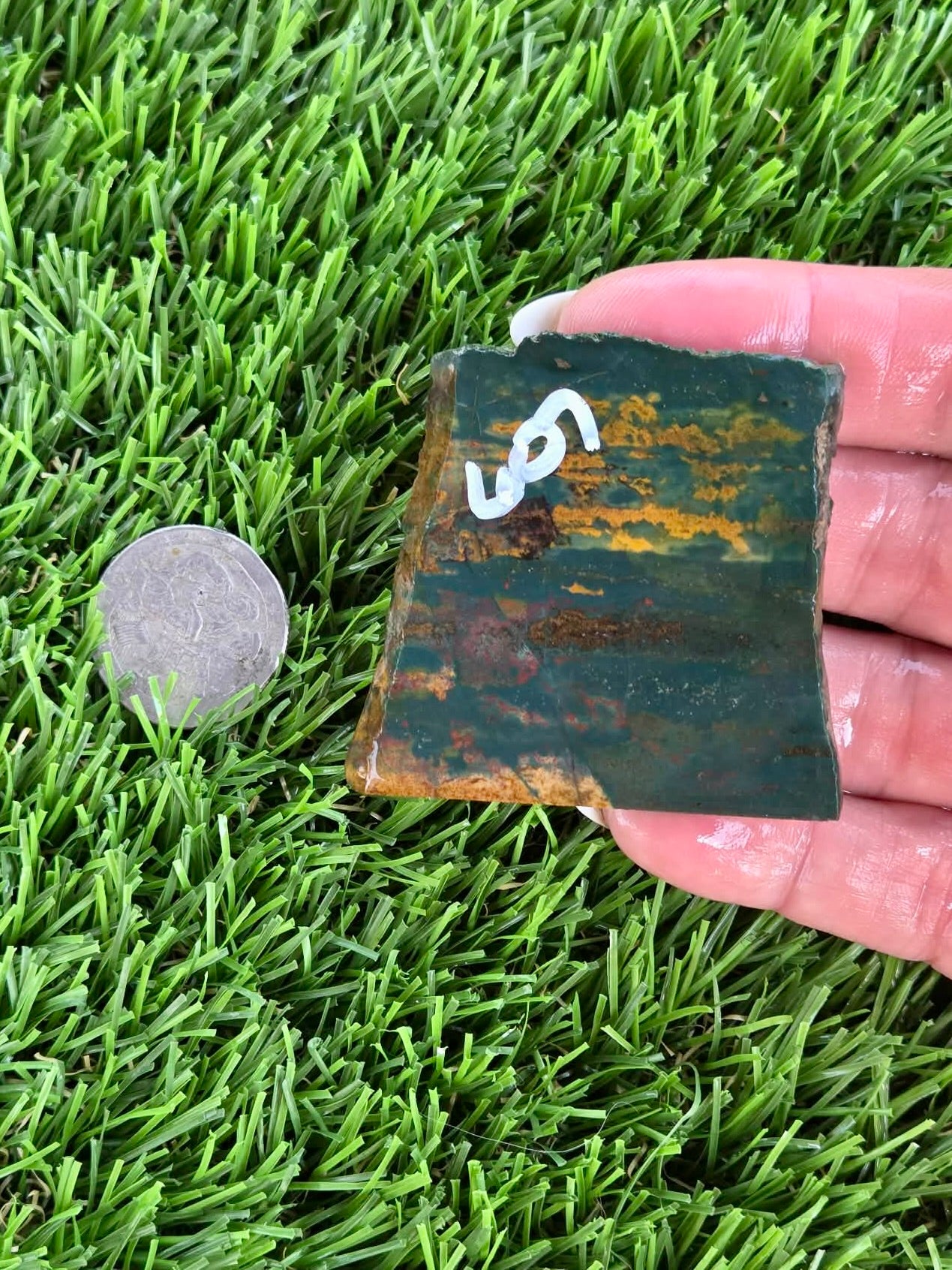 Green Jasper with Tiger Stripes Slabs M605-611
