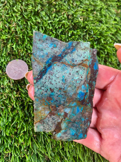 Shattuckite with Azurite & Malachite Slabs B113-119