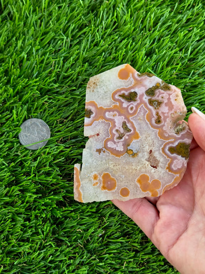 Purple Crazy Lace Agate with Quartz Crystal Slabs N665-666