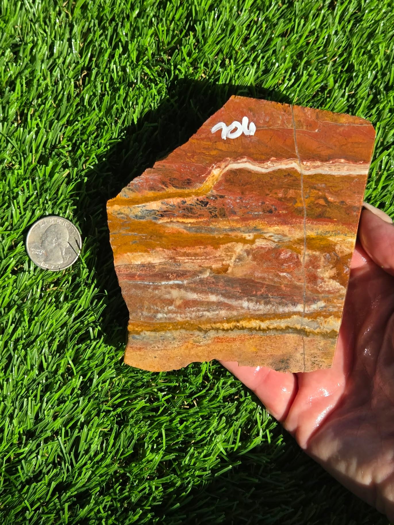 Banded Arizona Jasper with Quartz Veins Slabs O704–707