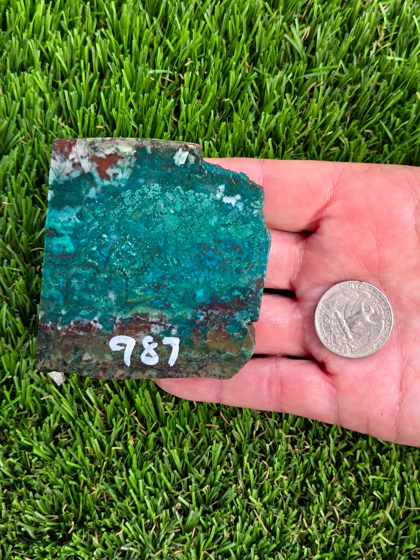 Globe Chrysocolla & Malachite Slabs V985–990