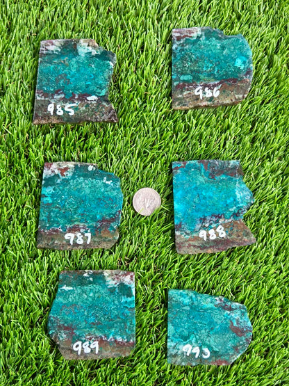 Globe Chrysocolla & Malachite Slabs V985–990