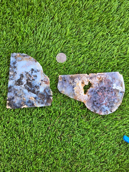 Moss Agate with Dendritic Inclusions Slabs Q799–800