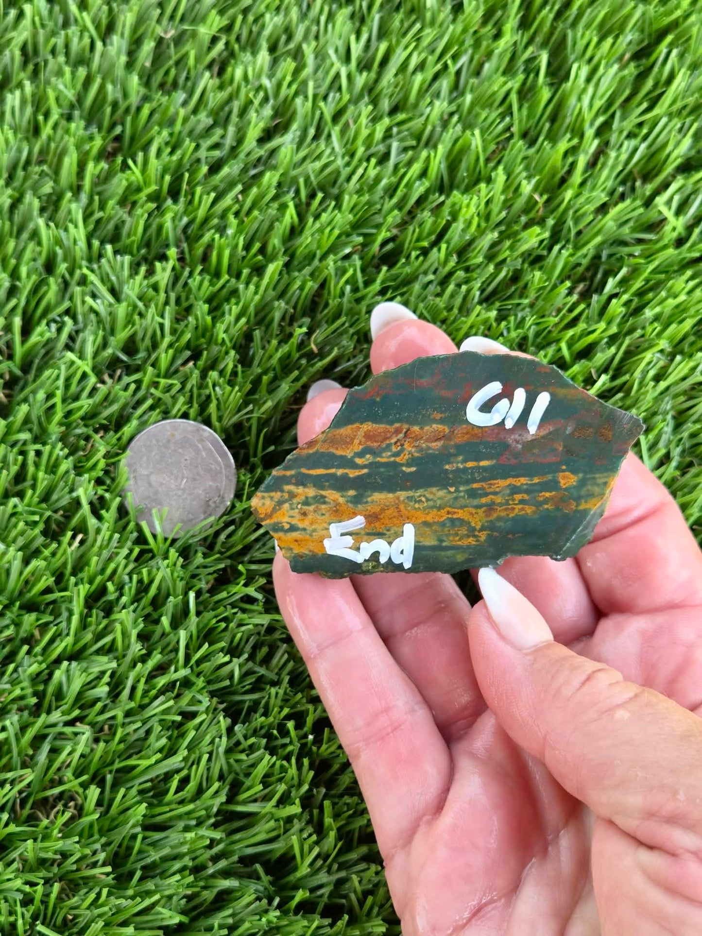 Green Jasper with Tiger Stripes Slabs M605-611