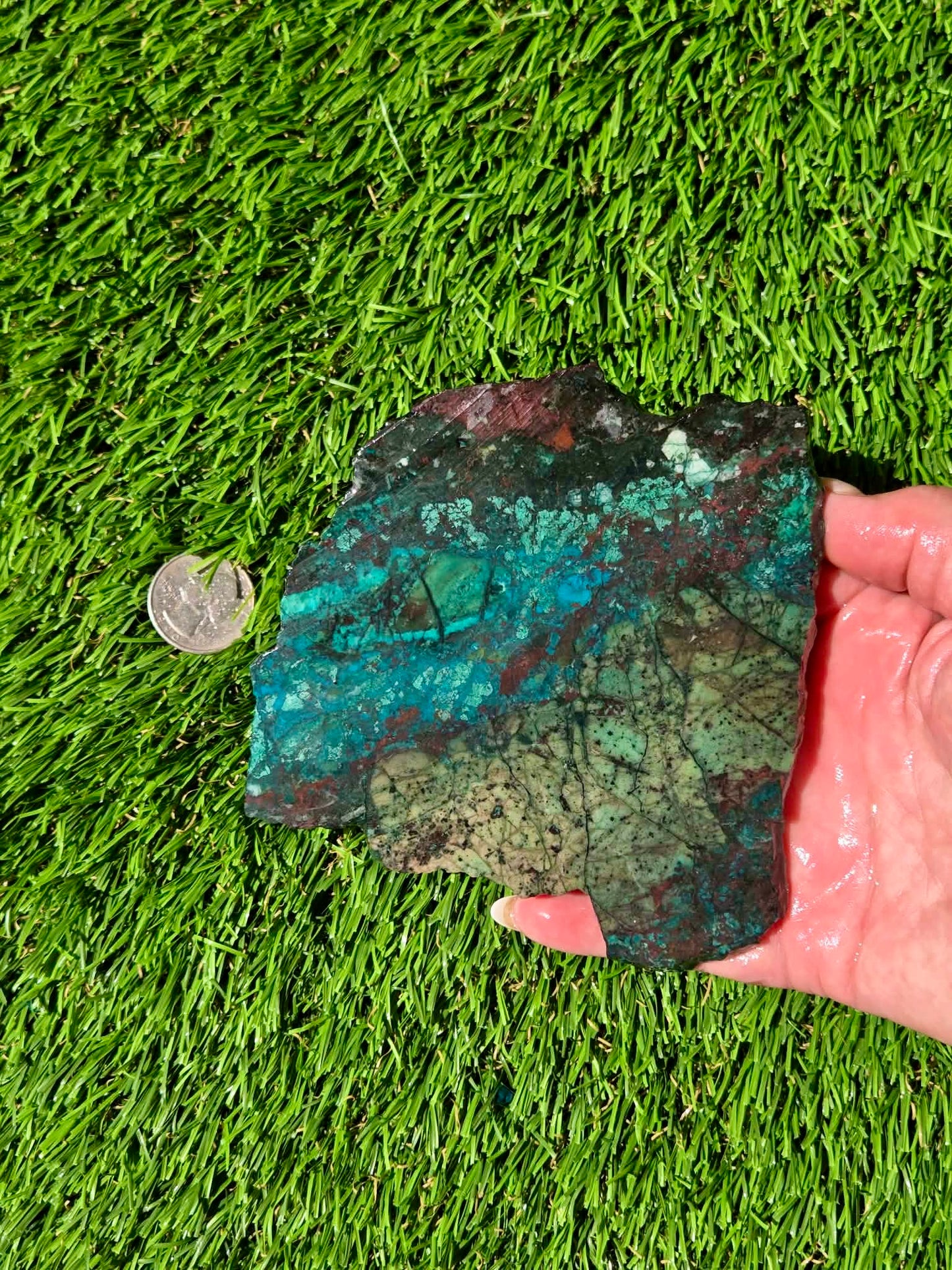 Inspiration Mine Chrysocolla, Malachite & Silica Slabs T896–900