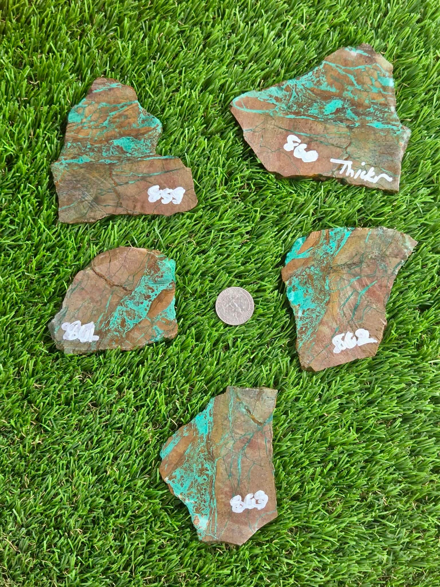 Globe Chrysocolla & Malachite Slabs R859–863