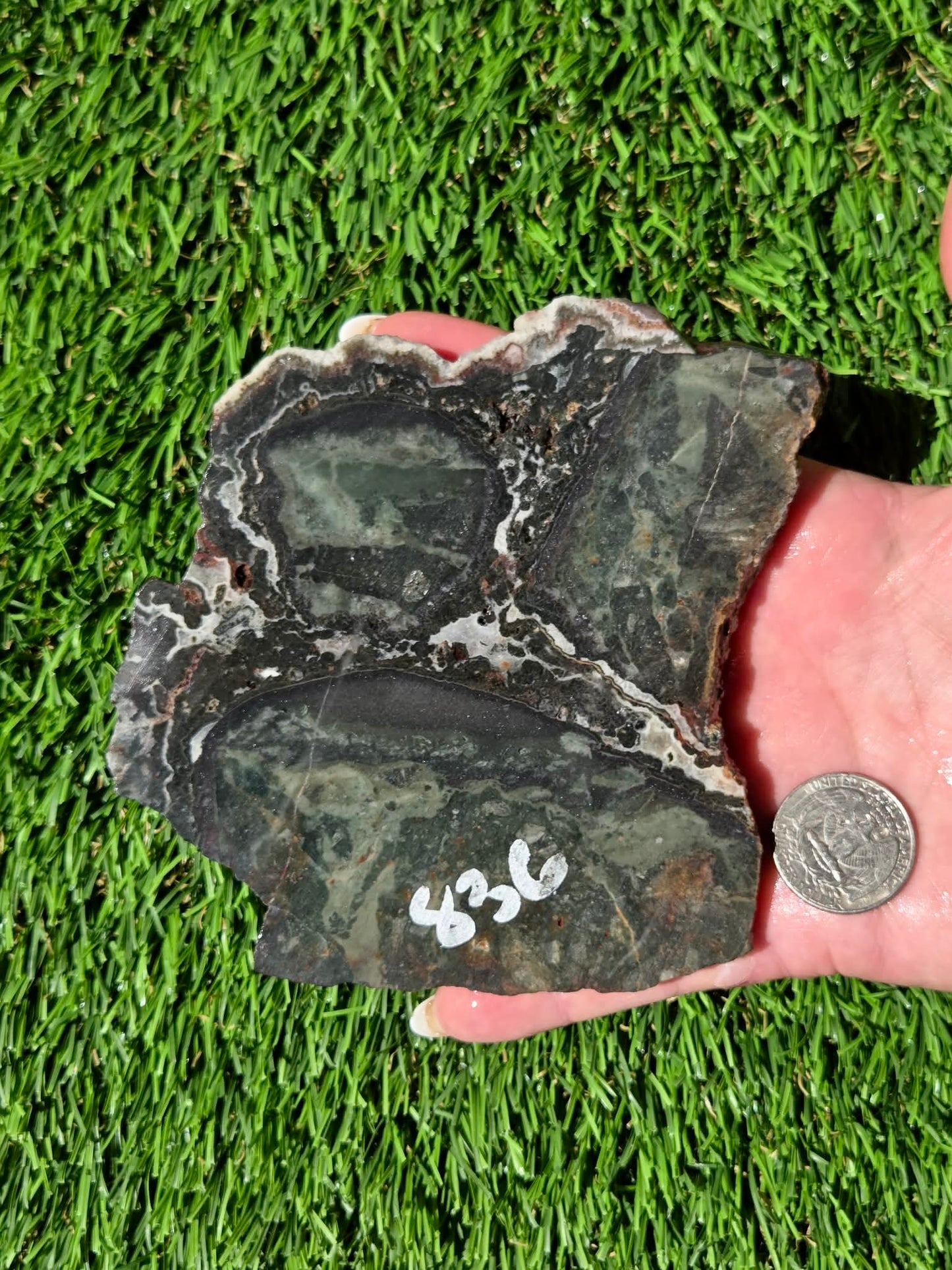 Brecciated Green Jasper Slabs R835–837