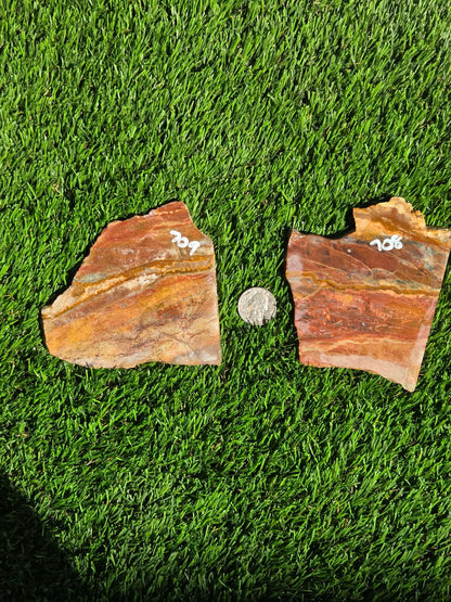 Arizona Banded Jasper with Quartz Slabs O708–709