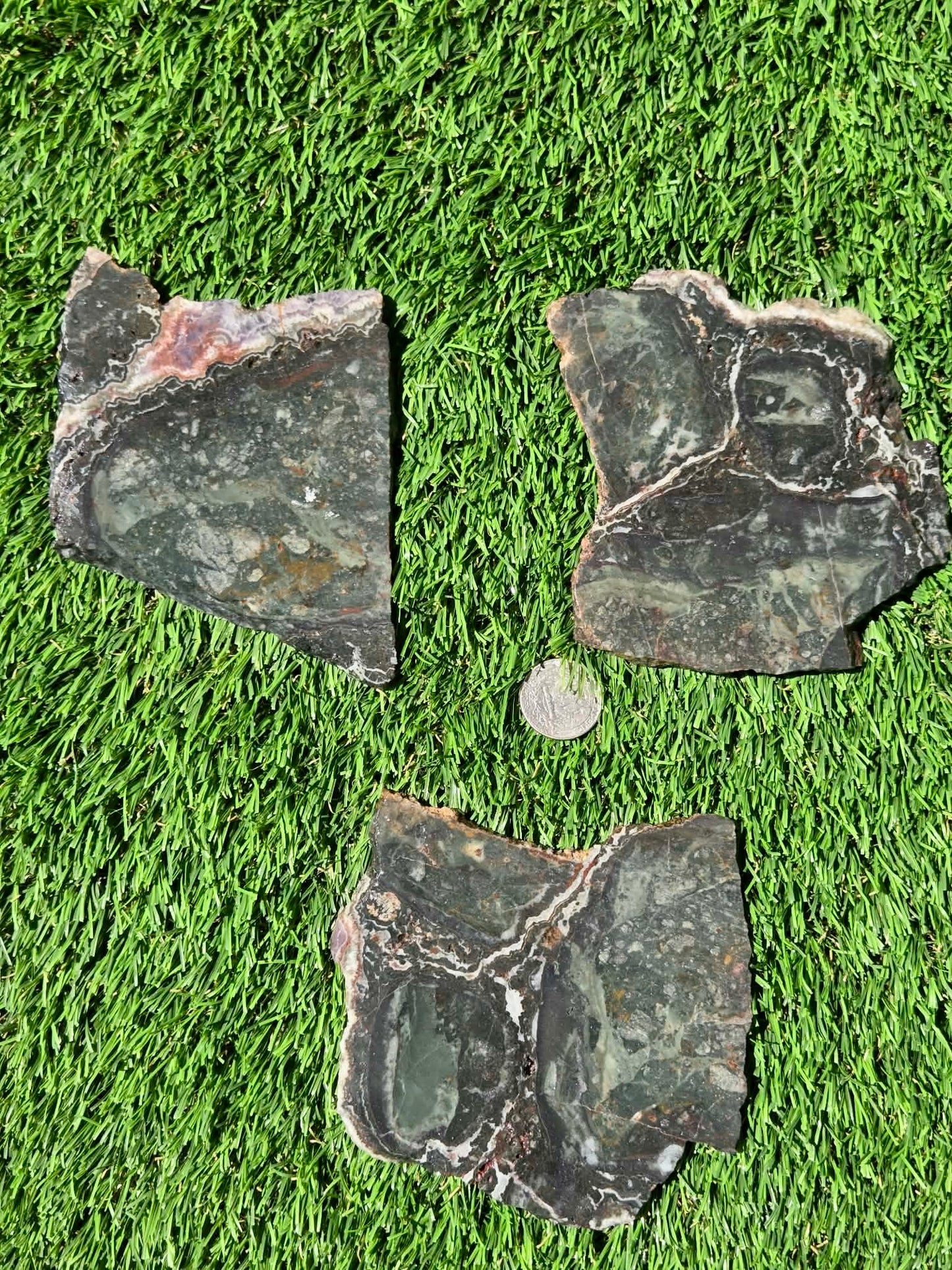 Brecciated Green Jasper Slabs R835–837