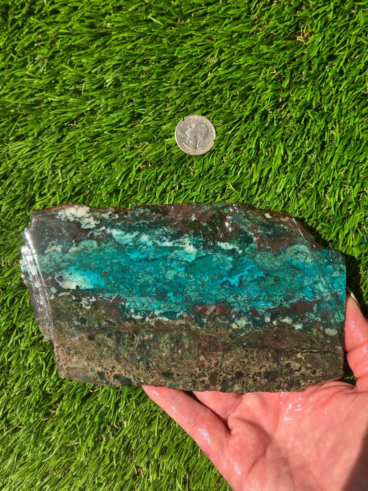 Inspiration Mine Chrysocolla, Malachite & Silica Slabs T901–903