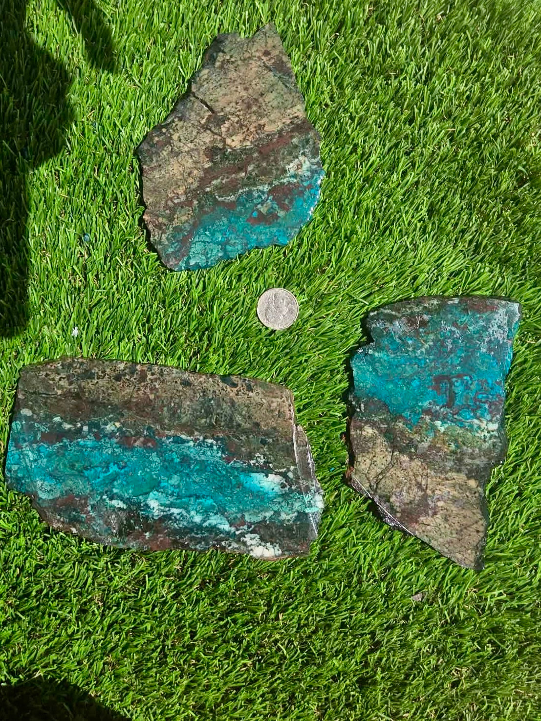 Inspiration Mine Chrysocolla, Malachite & Silica Slabs T901–903