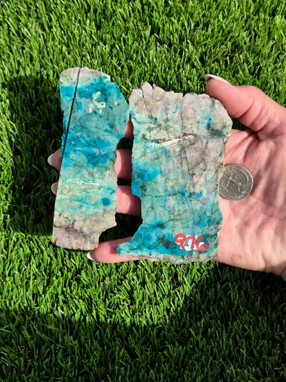 Chrysocolla, Limonite & Tenorite Slabs V975–978