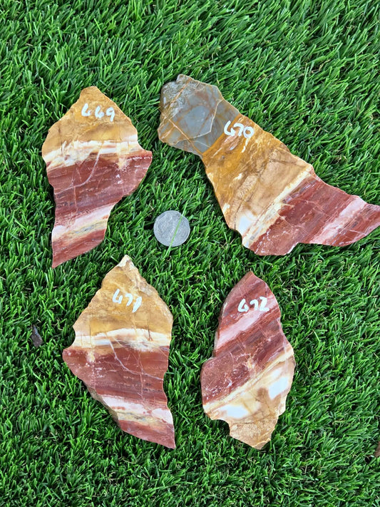 Multicolor Banded Jasper Slabs N669-672