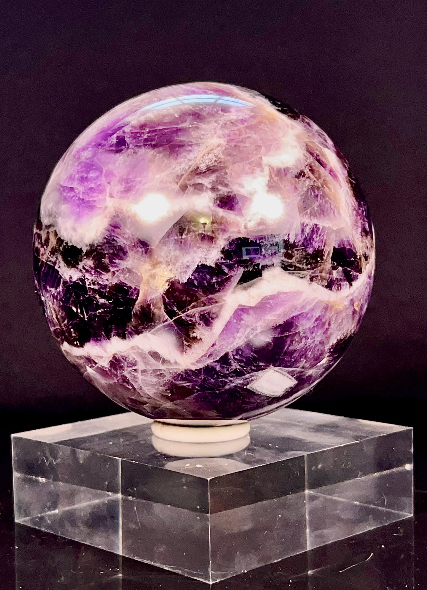 Dream Amethyst Chevron Crystal Spheres 266g-936g