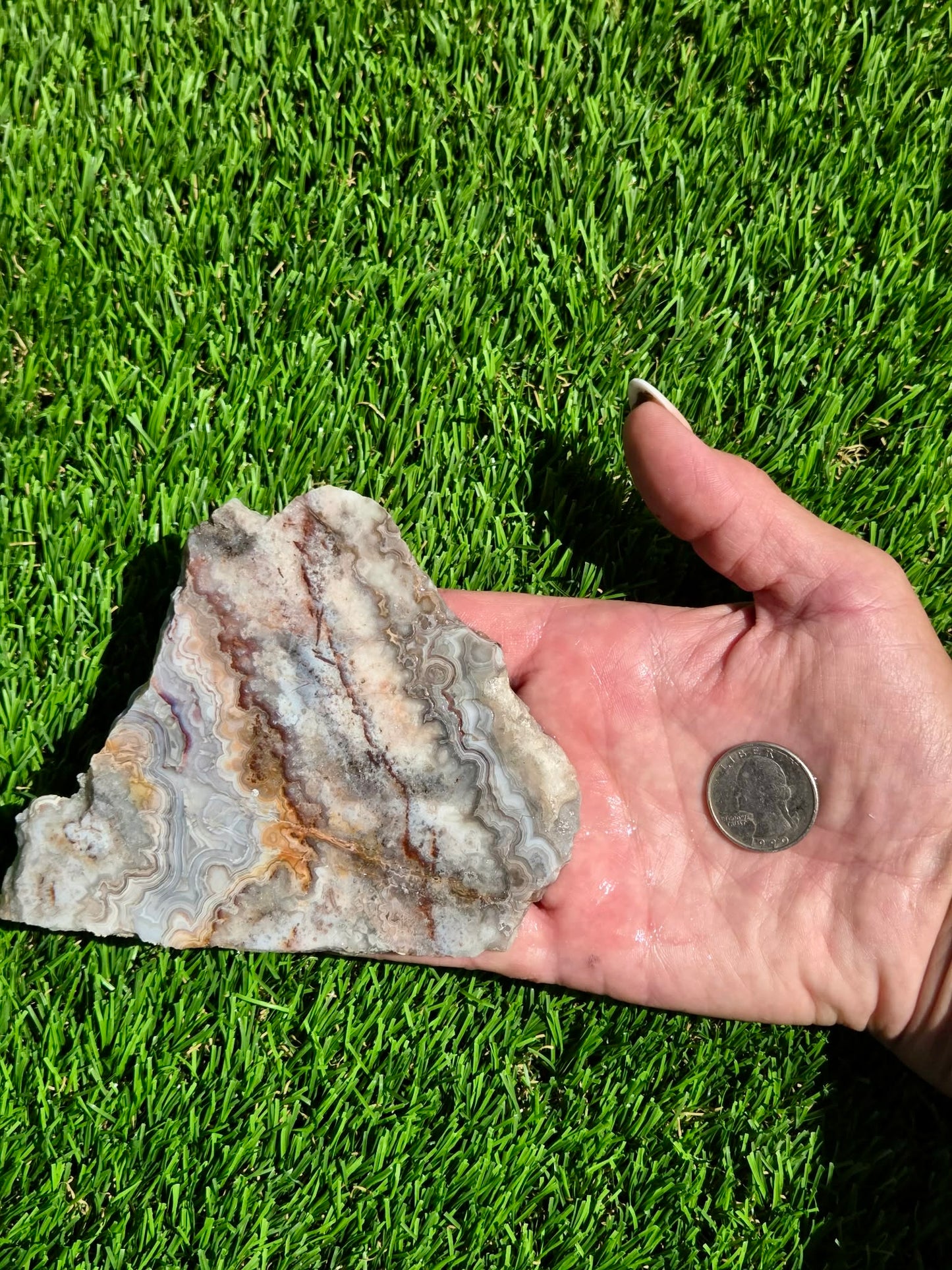 Crazy Lace Agate with Crystal Pockets Slabs O731–735