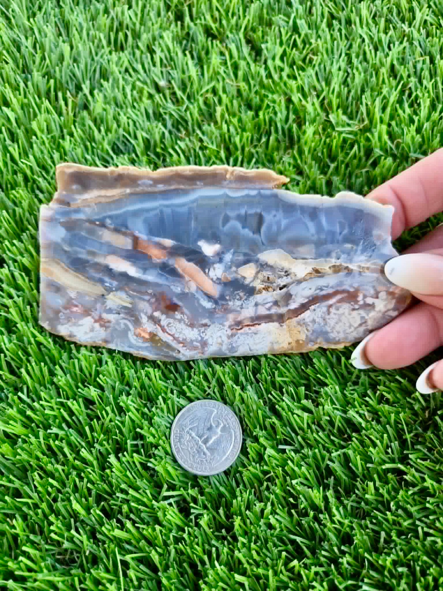 Rare Purple & Peach Burro Creek Agate Slabs F293-296