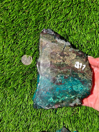 Inspiration Mine Chrysocolla, Malachite & Silica Slabs T896–900