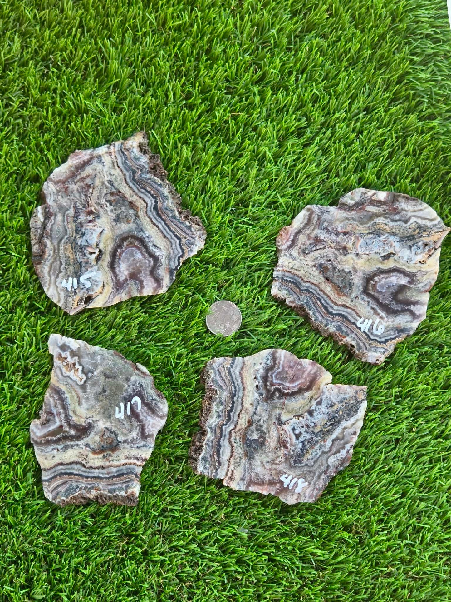 Spectrum Mine Banded Amethyst & Fluorite Slabs H415-419