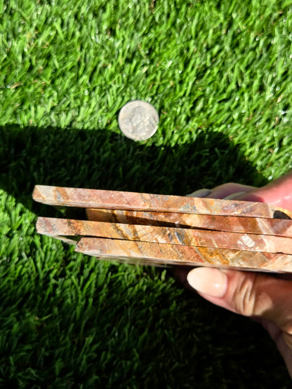 Banded Arizona Jasper with Quartz Veins Slabs O704–707